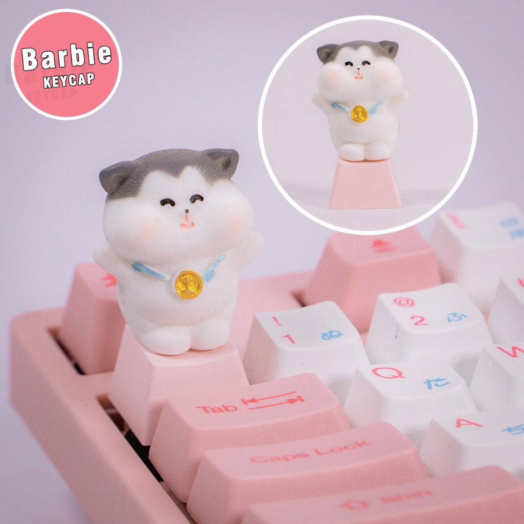 Nút bàn phím cơ R4 PBT keycap Mèo Con Trượt Tuyết đáng yêu