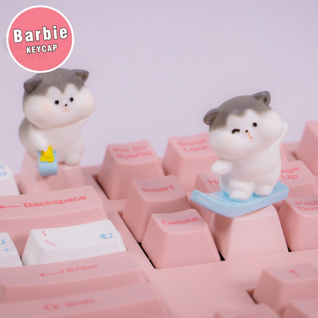 Nút bàn phím cơ R4 PBT keycap Mèo Con Trượt Tuyết đáng yêu