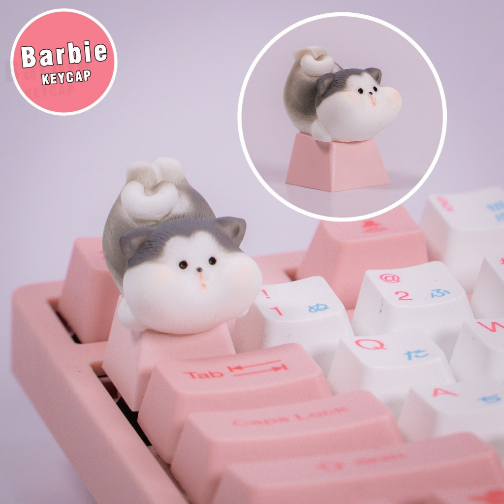Nút bàn phím cơ R4 PBT keycap Mèo Con Trượt Tuyết đáng yêu