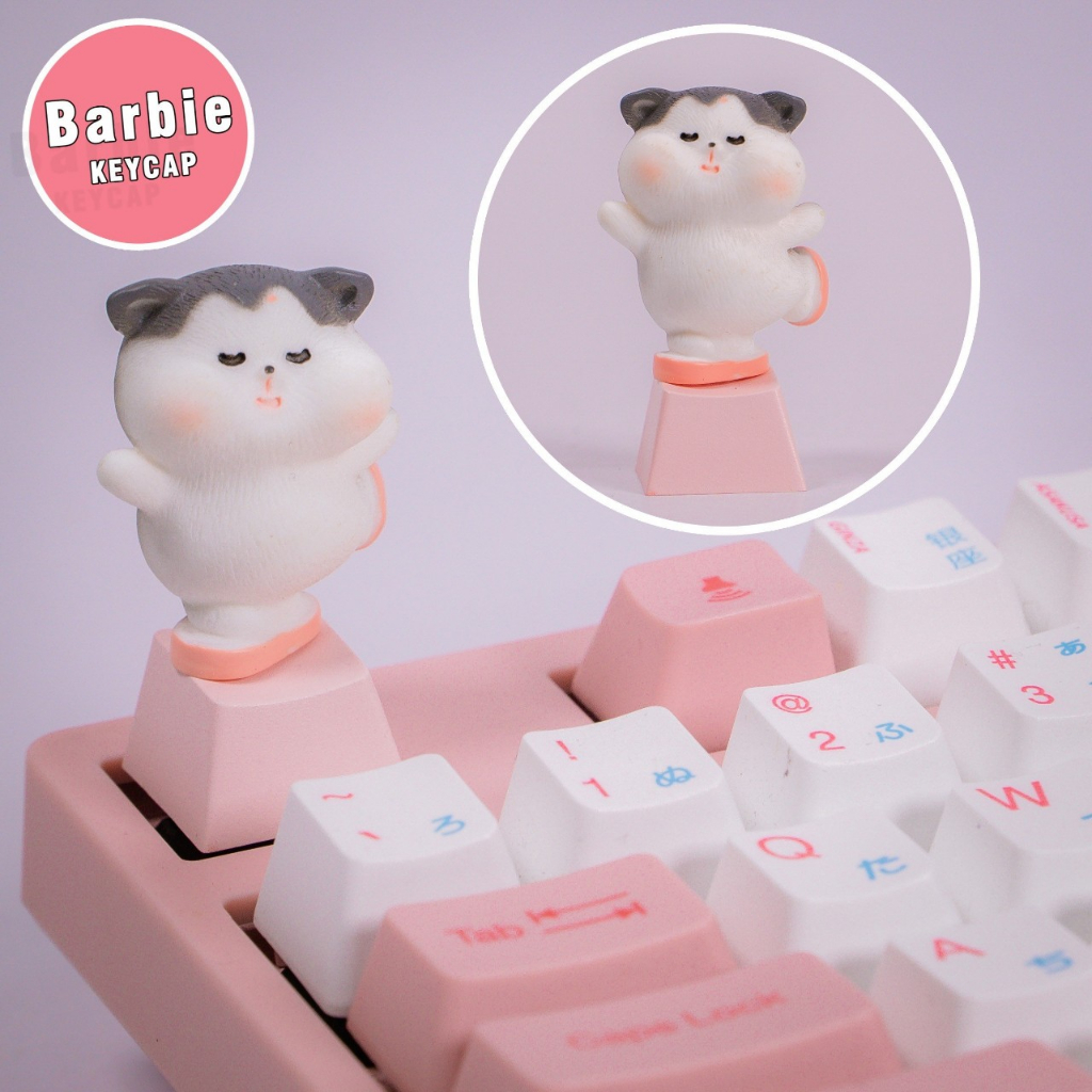 Nút bàn phím cơ R4 PBT keycap Mèo Con Trượt Tuyết đáng yêu