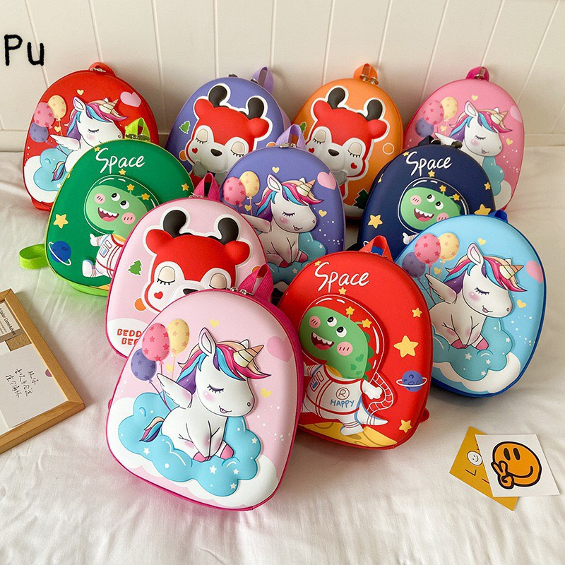 Ba Lô Nhẹ In Họa Tiết Kỳ Lân Hoạt Hình Dễ Thương Cho Bé