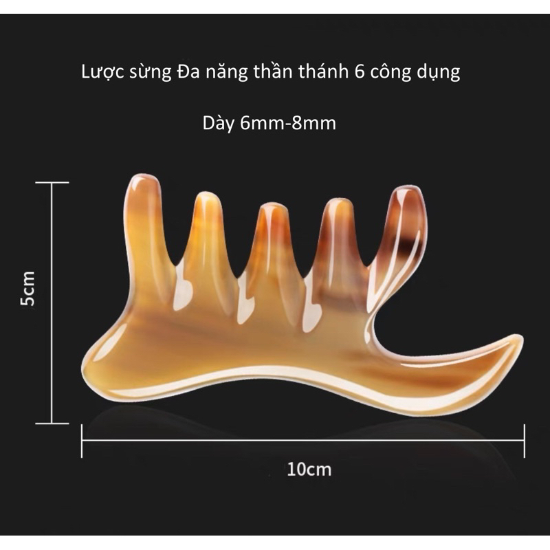 Lược Sừng Đa Năng Thần Thánh  Massage Làm Đẹp, Thư Giãn, Lưu Thông Máu Giảm Đau Đầu