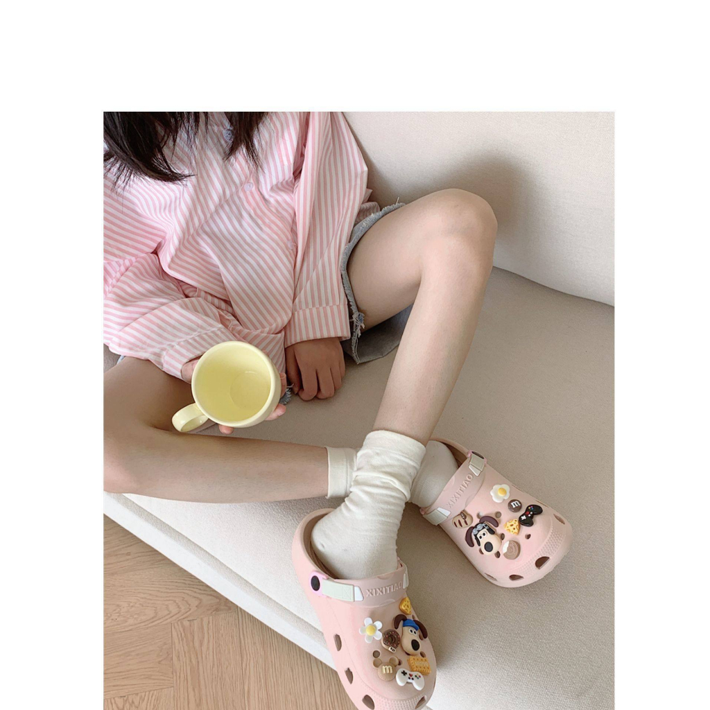 Dép sục tăng chiều cao Nam/Nữ gắn Stiker hoạt hình Wallace vs Gromit
