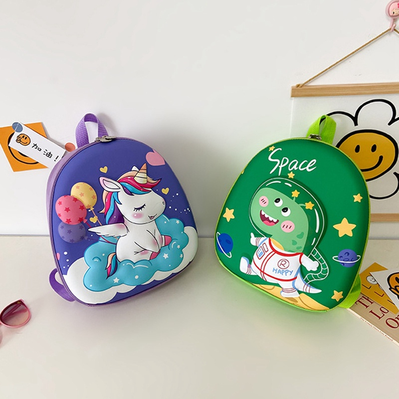 Ba Lô Nhẹ In Họa Tiết Kỳ Lân Hoạt Hình Dễ Thương Cho Bé