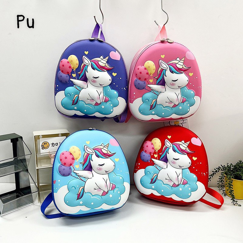 Ba Lô Nhẹ In Họa Tiết Kỳ Lân Hoạt Hình Dễ Thương Cho Bé