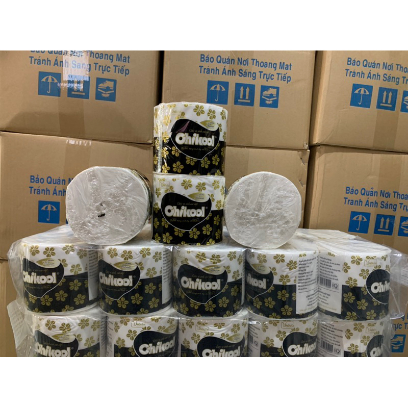 LỐC 10 CUỘN KHÔNG LÕI CAO CẤP CHIKOOL- GIẤY LỤA 4 LỚP MỀM MỊN VÀ DAI