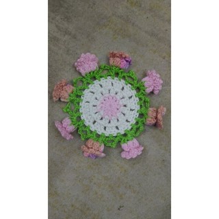 Lót ly hình hoa bằng len handmake