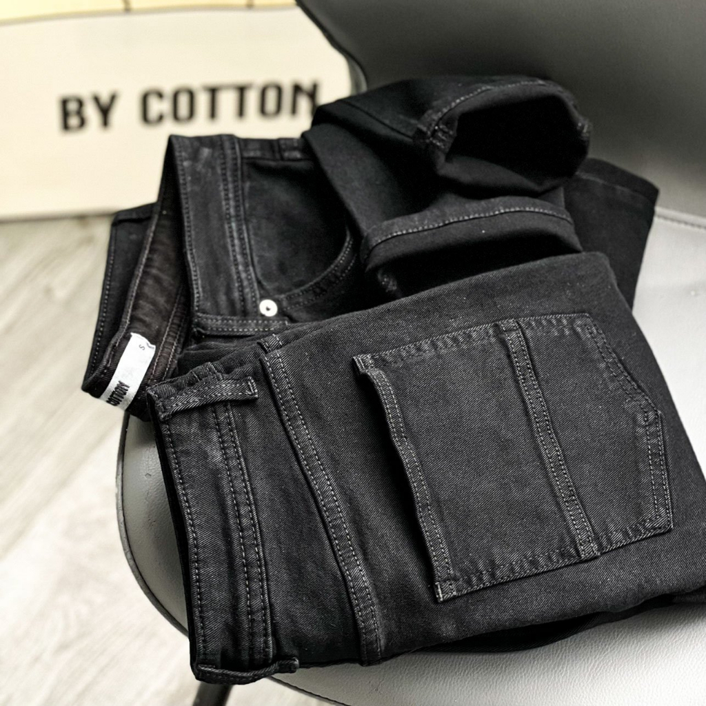 Quần Jeans Dài Nam Cao Cấp Màu Đen Jeans Black BY COTTON