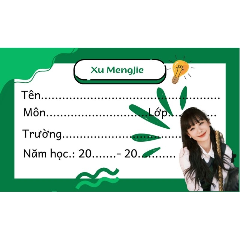 NHÃN SÁCH VỞ IN HÌNH TỪ MỘNG KHIẾT✨️