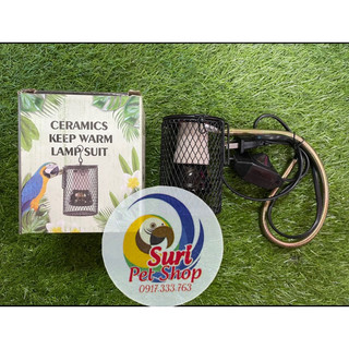 Đèn sưởi ấm cho thú cưng có chụp lưới bảo vệ thú cưng,có dây tăng giảm nhiệt.