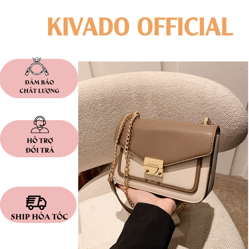 TÚI XÁCH NỮ ĐEO CHÉO TRẦN CHỈ KHÓA XOAY SIZE 20 THỜI TRANG TX222
