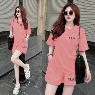 SET SHORT COTTON THÊU LOGO ELISE CAO CẤP