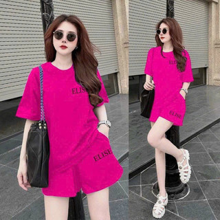 SET SHORT COTTON THÊU LOGO ELISE CAO CẤP