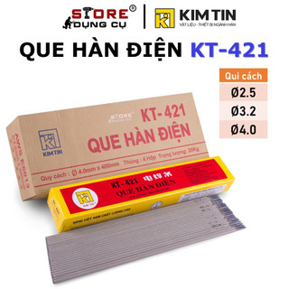 2.5 - 4.0mm que hàn sắt kim tín kt-421 1 hộp que hàn kim tín 2.5mm , 3.2mm , 4.0mm đủ kích thước