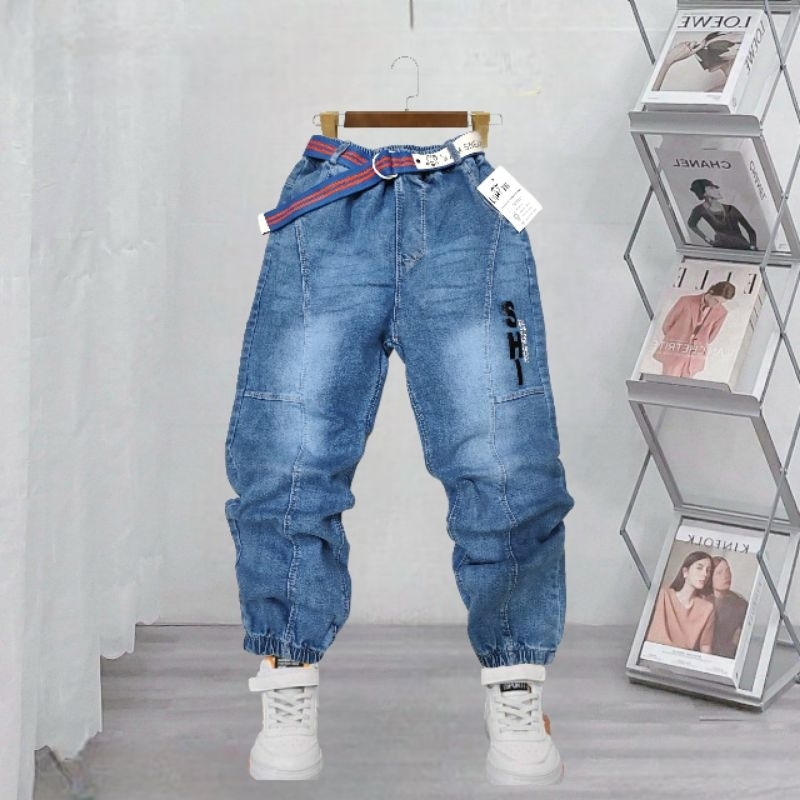 Quần jeans dài bé trai sz 19_55kg , quần bò dài bé trai chất mềm co giãn