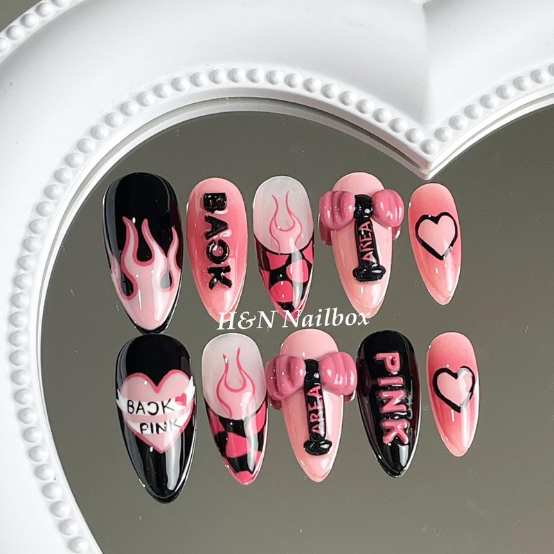 Nailbox Nail box Móng Úp Thiết Kế BlackPink( ảnh thật- nhắn tin cho shop để đo sz)
