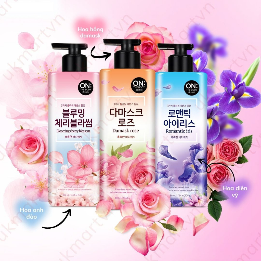 Sữa Tắm nước hoa On The Body Perfume 900g Hàn Quốc