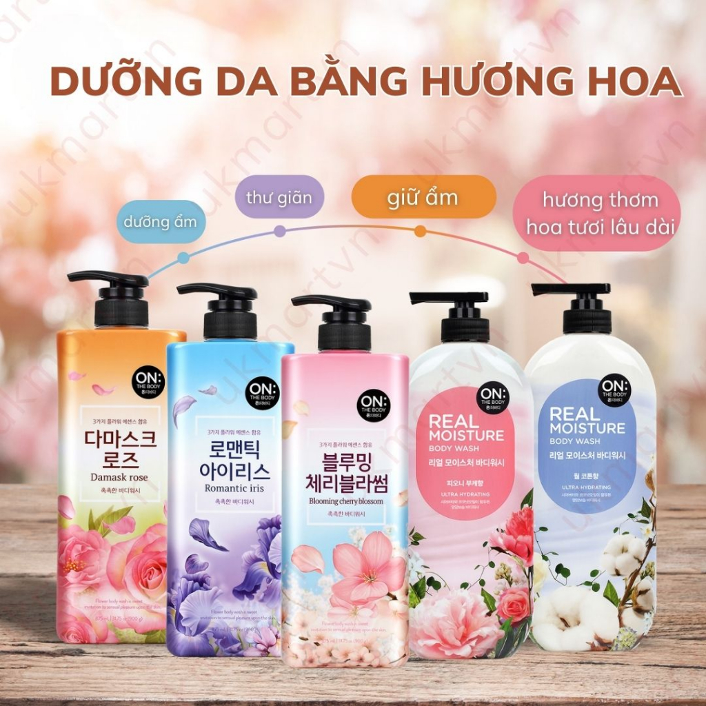 Sữa Tắm nước hoa On The Body Perfume 900g Hàn Quốc