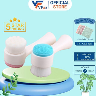 Cọ rửa mặt 2 đầu vfaz đầu lông và đầu silicon massage chăm sóc da mặt sạch sâu mịn màng