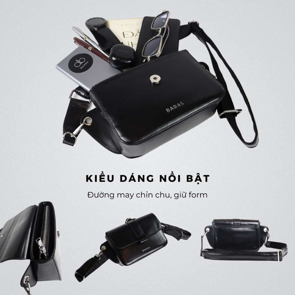 Túi đeo chéo da nam - Jordan Bag - BARAS VIETNAM - Túi đeo chéo thời trang nam
