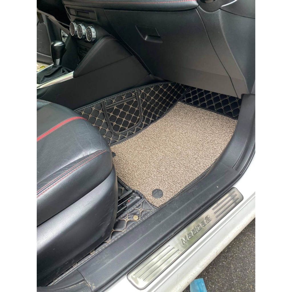 Thảm lót sàn ô tô 6D Cacbon cho xe 5 chỗ trải kín sàn xe, ôm khít form xe lắp đặt dễ dàng bảo hành 3 năm