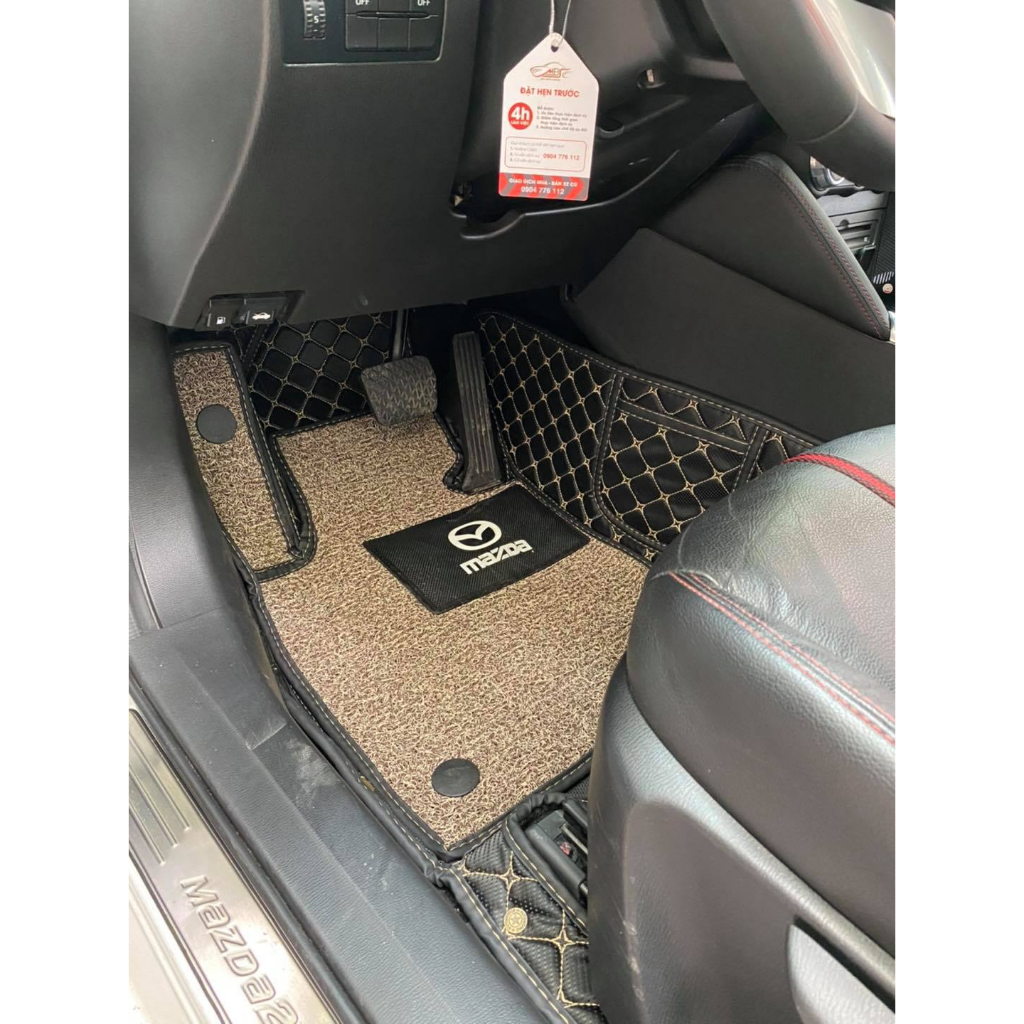 Thảm lót sàn ô tô 6D Cacbon cho xe 5 chỗ trải kín sàn xe, ôm khít form xe lắp đặt dễ dàng bảo hành 3 năm