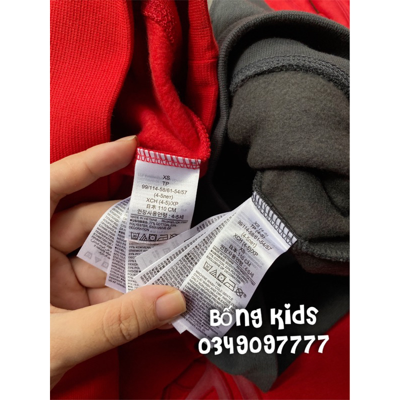 Áo Nỉ Hoodie Bé Trai Logo Siêu Nhân G