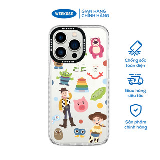 Ốp lưng iPhone viền trắng, đen chống sốc chống va đập Weekase in hình thế giới đồ chơi - Màu in cực bền