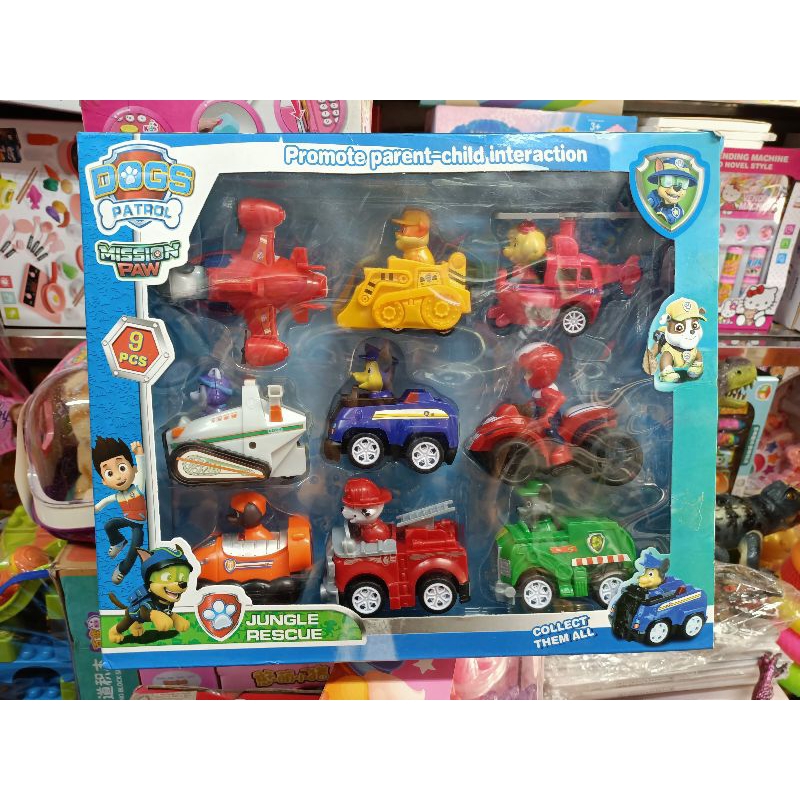 Hộp đồ chơi mô hình Đội chó cứu hộ 999 gồm 9 xe