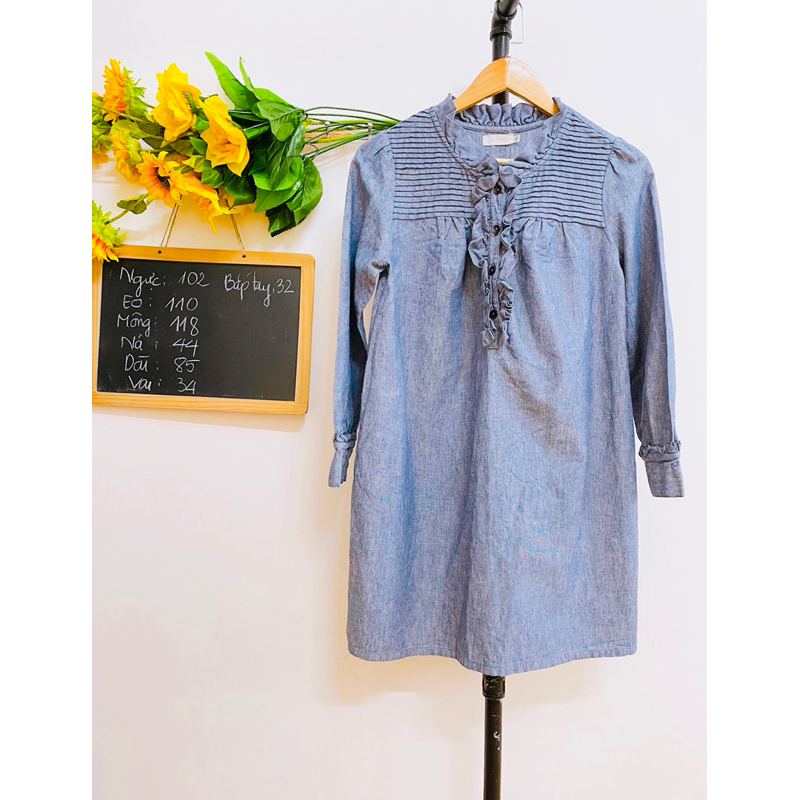 [FREESIZE,BIGSIZE] Đầm Cotton, Dáng Suông, 2hand