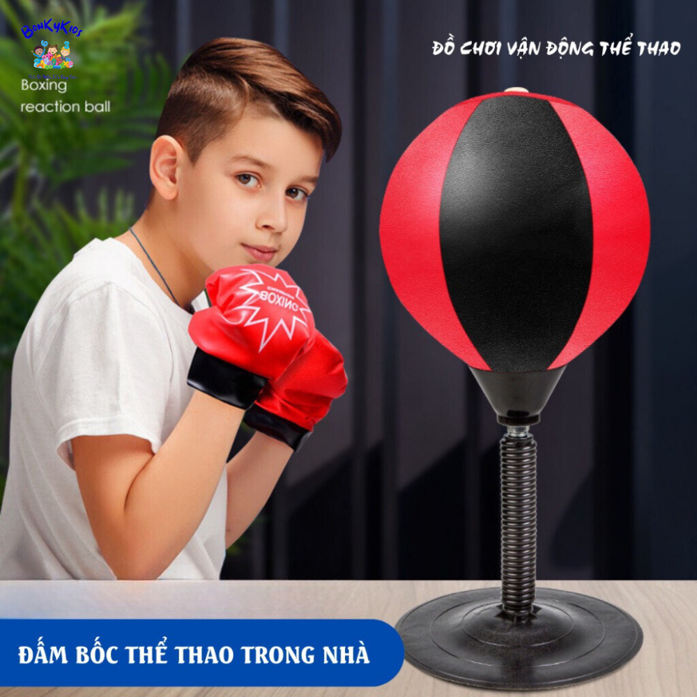 Đồ Chơi Đấm Bốc Thể Thao Treo Tường BonKyKids, Đồ Chơi Boxing Vận Động Trong Nhà Giúp Trẻ Em Phát Triển Thể Chất