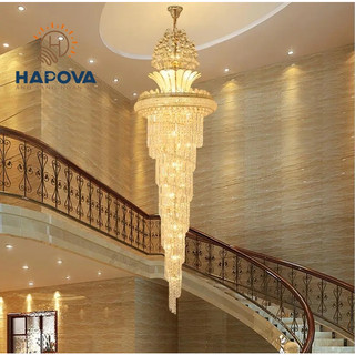 Đèn thả thông tầng pha lê HAPOVA HIKAS 8976 Đường kính 800mm, Dài 3 mét