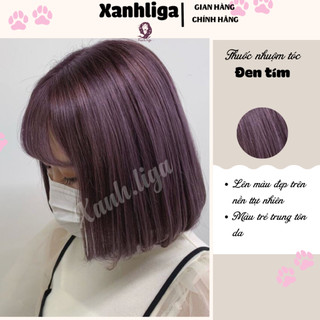 thuốc nhuộm tóc màu đen tím + tặng oxy trợ dưỡng - Ngọc Khuê Shop - Xanh Liga