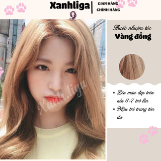 Thuốc nhuộm tóc Vàng đồng + tặng trợ nhuộm - Ngọc Khuê Shop - Xanh Liga