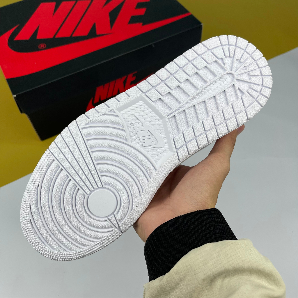 Giày JD1 Mid Patent Triple White, JD1 Cao Full Trắng Bản Cao Cấp - Than.Shoes