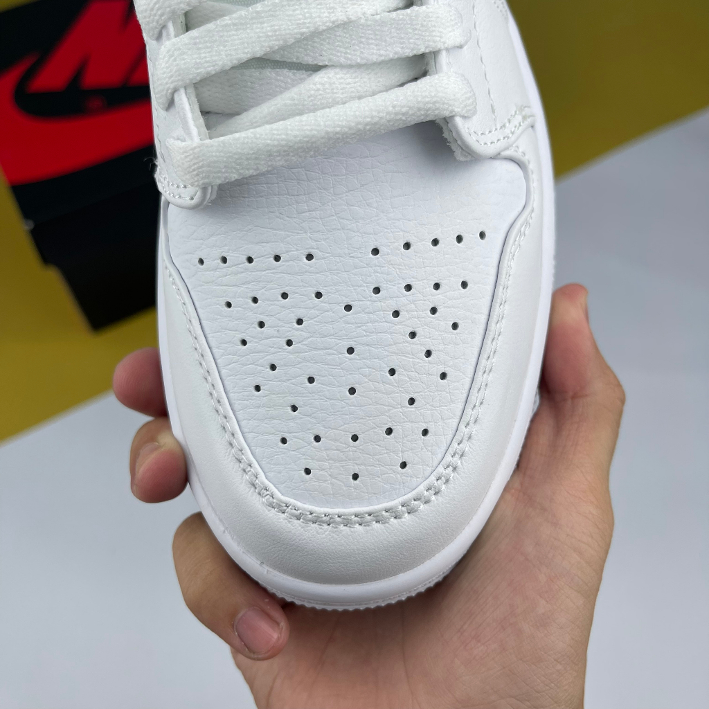 Giày JD1 Mid Patent Triple White, JD1 Cao Full Trắng Bản Cao Cấp - Than.Shoes
