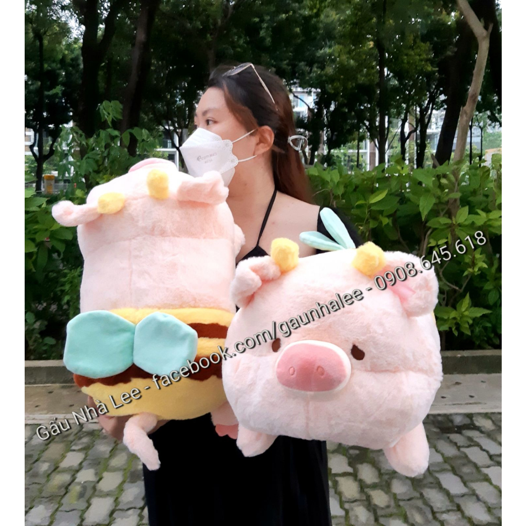 Bé gấu bông Heo Ong, size 50cm, lông đẹp mịn, hàng xịn sò nhập khẩu Đài Loan, mới 100%.