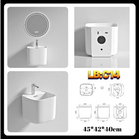 Lavabo treo tường hình trụ, chậu rửa mặt treo tường hình trụ