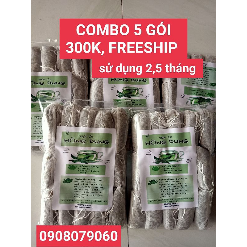 COMBO 60 TÚI TRÀ ỔI PHƠI KHÔ liều lượng đủ dùng cho 1 ngày