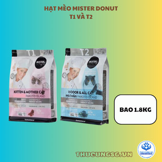 Thức ăn hạt Mister Donut cho mèo trộn topping giúp mèo ăn ngon mau mập - Thú Cưng SG petshop