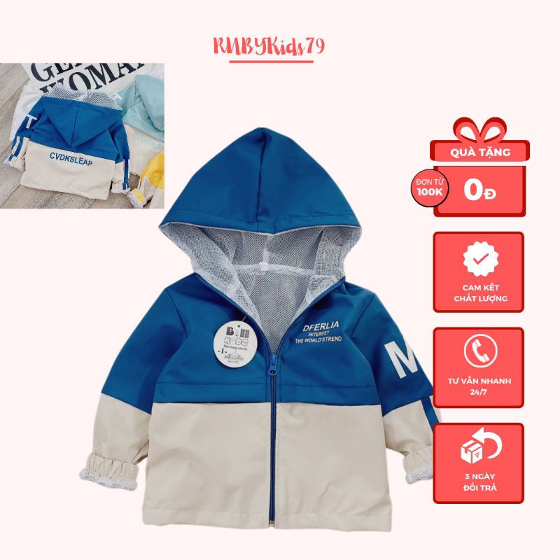 Áo khoác gió cho bé trai chất vải xịn đẹp từ 7-21kg - RUBYKids79