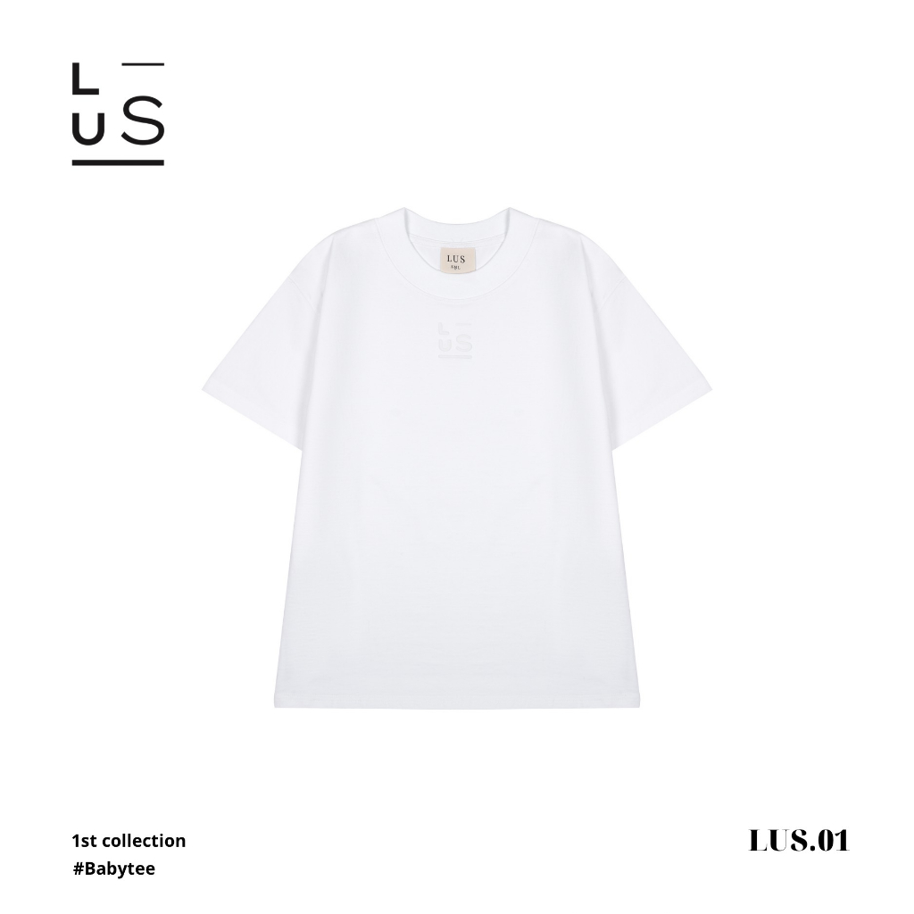 Áo thun babytee form nhỏ trắng logo LUS