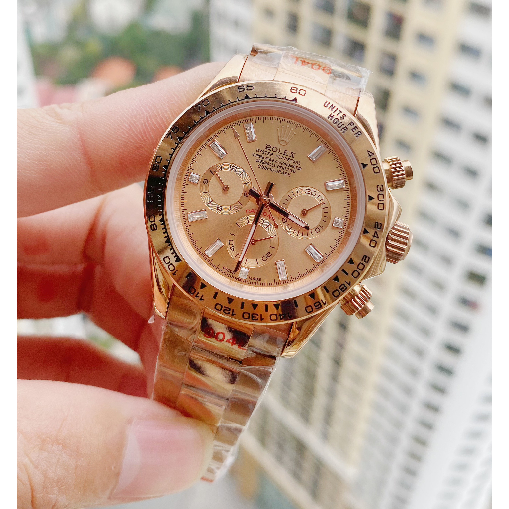 Đồng hồ nam Rolex Daytona 41mm máy cơ Nhật, chạy full kim full chức năng, khung thép không gỉ 904l mạ PVD