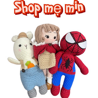 (XẢ KHO) Gấu bông cho bé bằng len, thỏ/ cừu / cún len an toàn cho bé - THỎ LEN - SHOP MẸ MIN