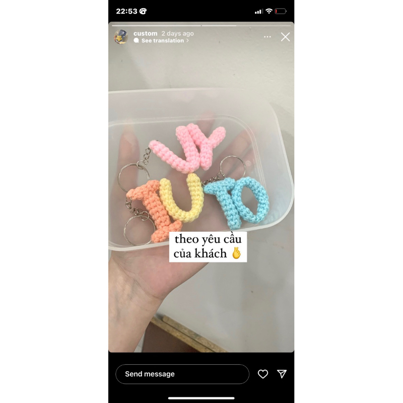 Móc Khoá Chữ Cái Bằng Len