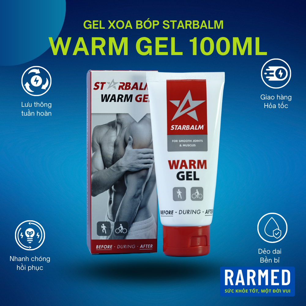 Gel xoa bóp làm nóng STARBALM WARM GEL 100ml -Before & After ấm nhanh, giảm đau hiệu quả