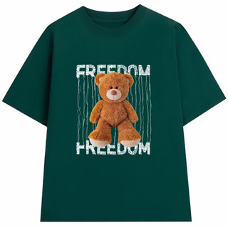 Áo phông nữ form rộng tay lỡ unisex in Gấu Freedom đẹp chất vải cotton dày mịn - ART6110