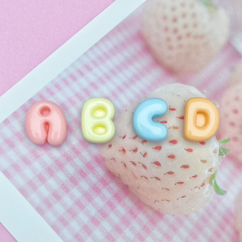 Gói 25g Charm Chữ Béo Tông Màu Pastel Ngọt Ngào Trang Trí DIY Cùng Kem Keo Siêu Xinh