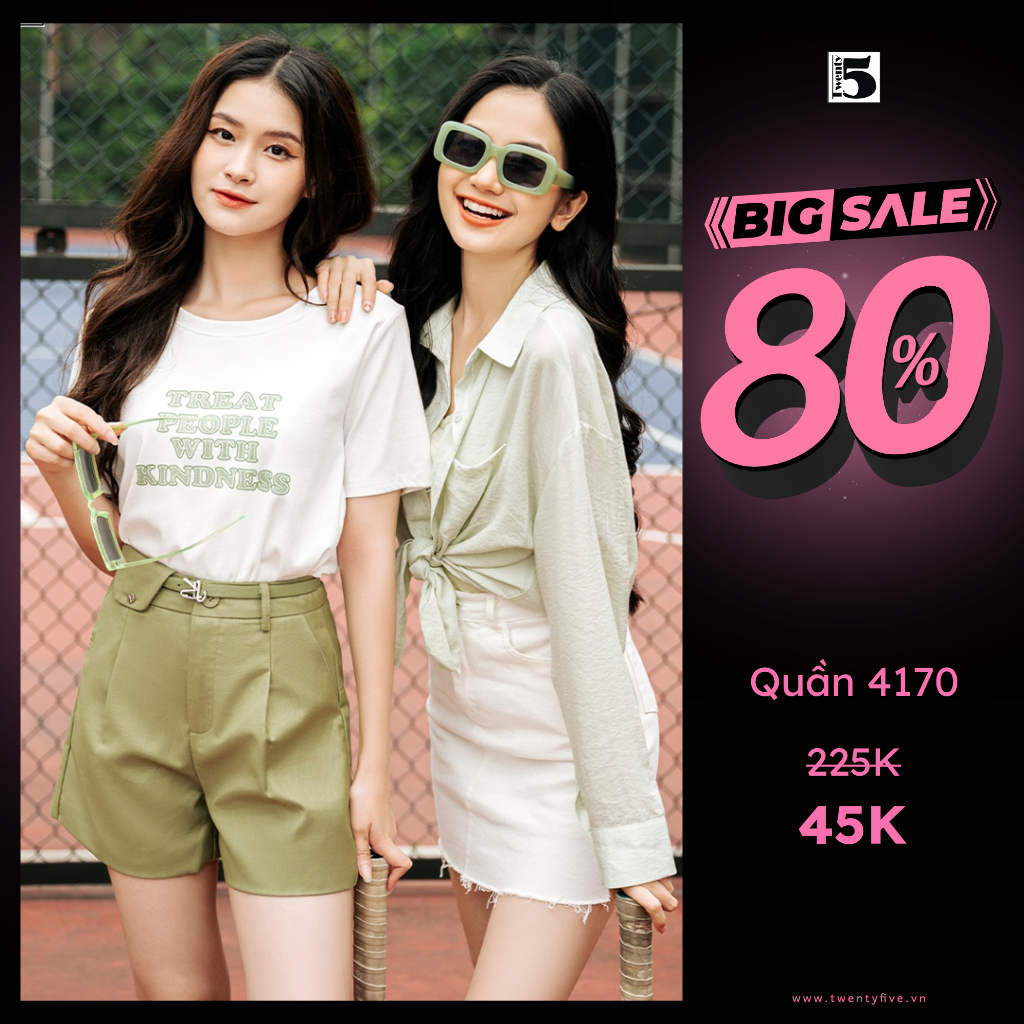 Quần Short Vải Nữ Cạp Cao Ống Rộng Có Lớp Lót Không Kèm Thắt Lưng Twentyfive 4170