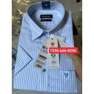 Áo sơ mi việt tiến ngắn tay giá mác 725k sale 425k
